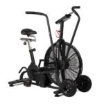 Titan Fitness Air Resistance Fan Bike with LCD Console & Heart Rate Tracking - Stationary Exercise Bike Black