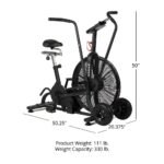Titan Fitness Air Resistance Fan Bike with LCD Console & Heart Rate Tracking - Stationary Exercise Bike Black - Image 7