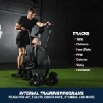 Titan Fitness Air Resistance Fan Bike with LCD Console & Heart Rate Tracking - Stationary Exercise Bike Black - Image 5