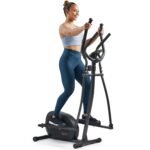 Sunny Health & Fitness Smart Elliptical Trainer with Bluetooth App, 8 Magnetic Resistance Levels, Compact Design