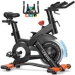 LFEYYD 400LB Magnetic Stationary Bike with Zwift & Kinomap App Connection, Ultra-Stable Heavy Duty Frame