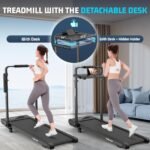 FUNMILY Walking Pad Treadmill with Removable Desk, 15% Incline, Foldable Handle Bar, 400lb Capacity - Under Desk - Image 2