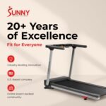 Sunny Health & Fitness Auto Incline Treadmill – Fully Assembled, 15% Incline, 2.5HP Motor, 20"x53" Running Surface - Image 9