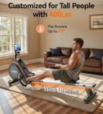 YOSUDA Magnetic Rowing Machine – 16 Resistance Levels, 400 lbs Capacity, Foldable Rower with Bluetooth & App Support - Image 3