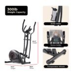 Sunny Health & Fitness Smart Elliptical Machine, 16 Resistance Levels, Bluetooth App, 300 LB Capacity, 12" Stride - Image 6