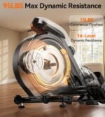 YOSUDA Magnetic Rowing Machine – 16 Resistance Levels, 400 lbs Capacity, Foldable Rower with Bluetooth & App Support - Image 2