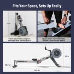 MAJOR FITNESS Drone R1 Indoor Rowing Machine, 10-Level Air Resistance, 330LB Capacity, Foldable Rower - Image 7