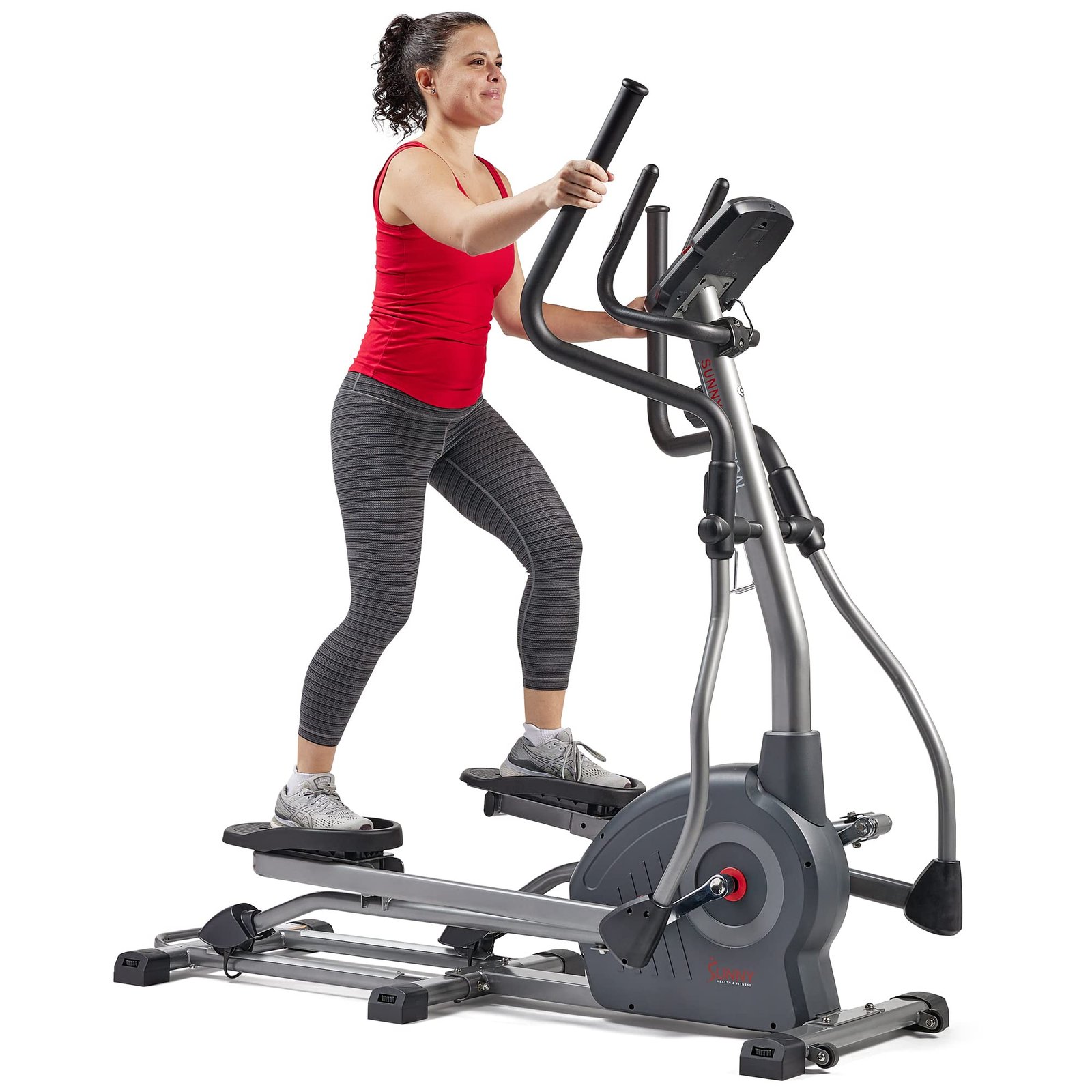 71R-zgmzxYL Sunny Health & Fitness Smart Elliptical – 15.8" Stride, 12-Level Magnetic Resistance, Bluetooth App Connected - Image 1