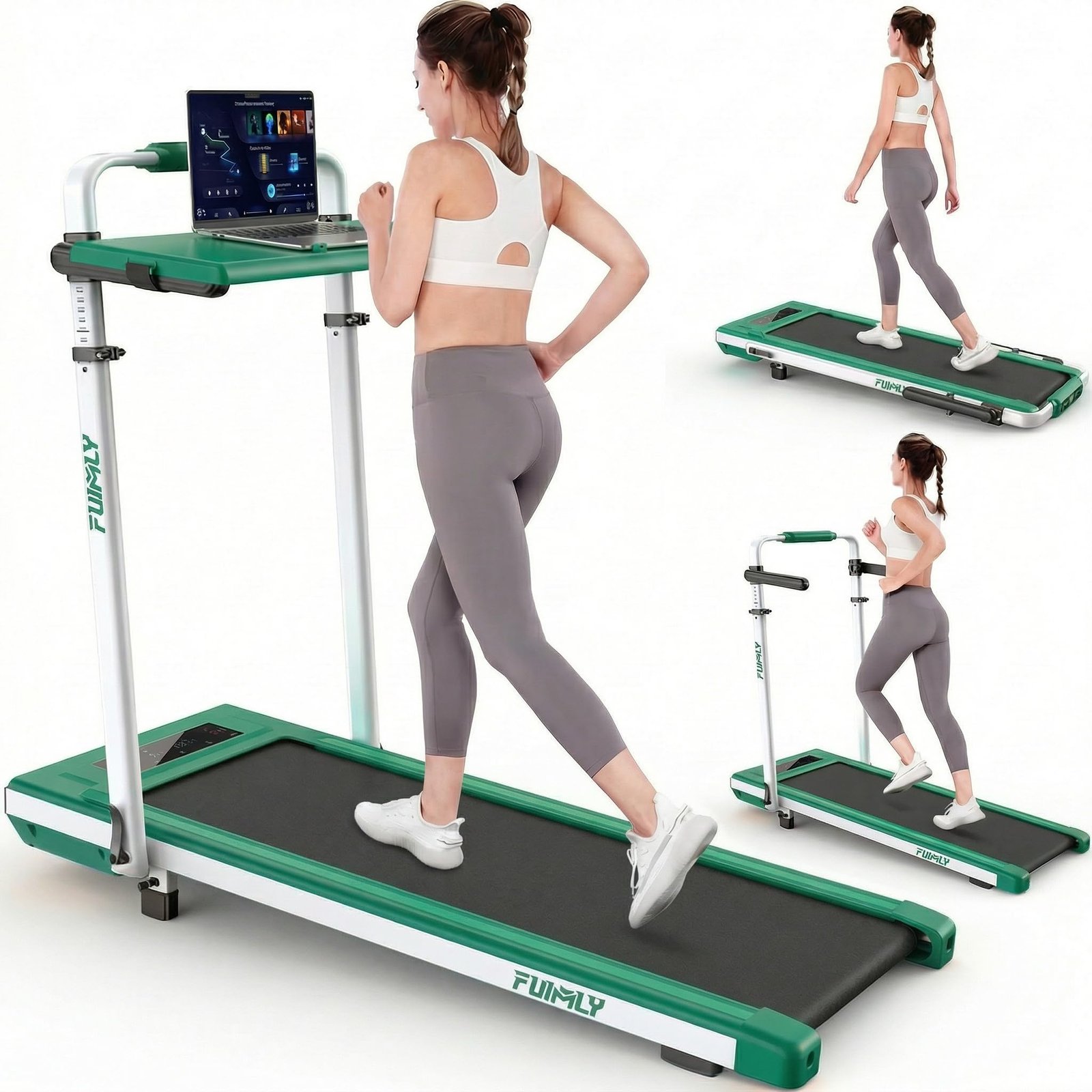 71SqNfP-_ML FUNMILY Walking Pad Treadmill with Adjustable Desk, 15% Incline, 450lbs Capacity, Foldable Compact Treadmill for Home & Office - Image 1