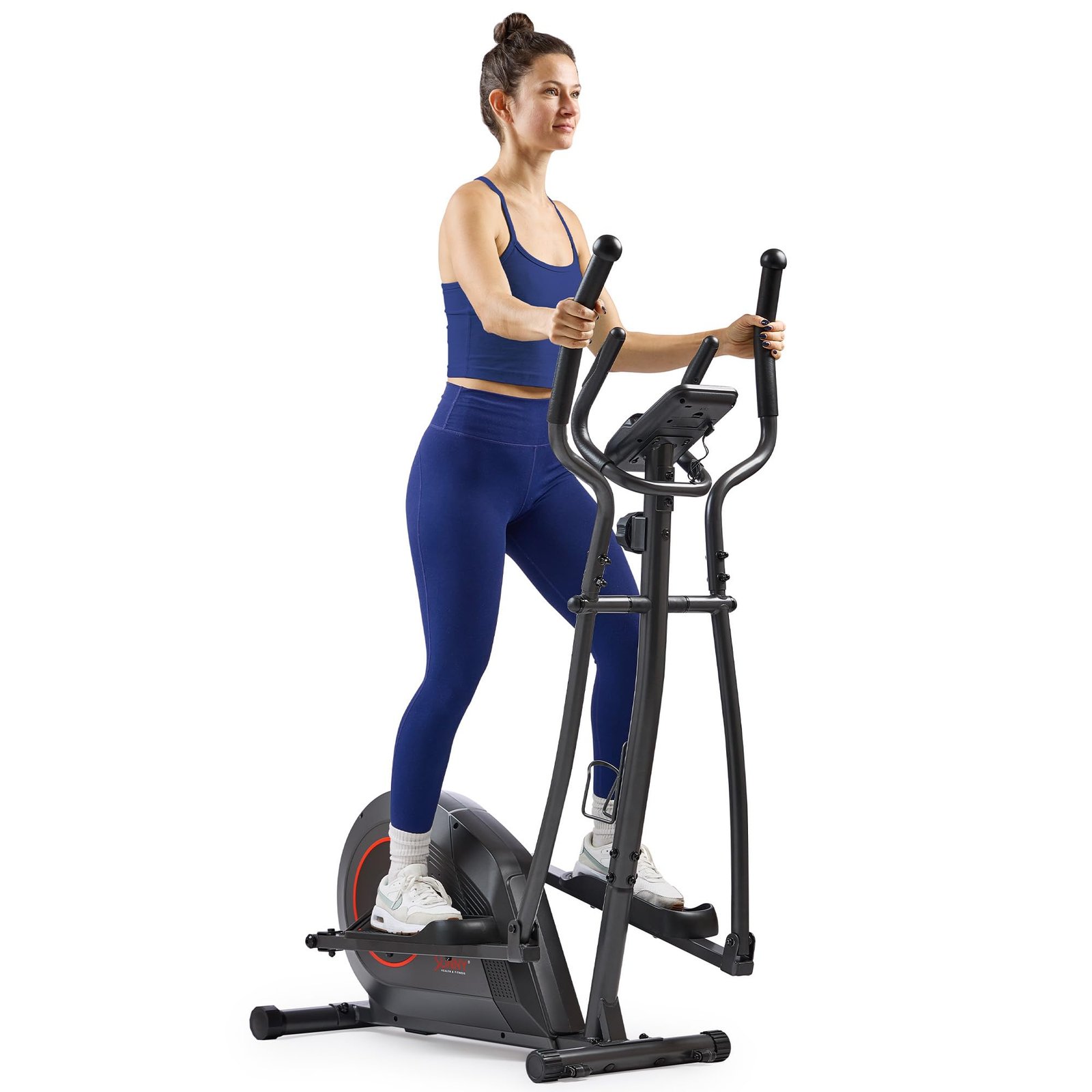 71Zenx_6-CL Sunny Health & Fitness Smart Elliptical Machine, 16 Resistance Levels, Bluetooth App, 300 LB Capacity, 12" Stride - Image 1