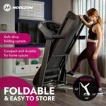 Horizon Fitness T202 Folding Treadmill 12 MPH 12% Incline Bluetooth 325lbs Capacity 60" Deck - Image 3
