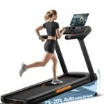 CURSOR Fitness Heavy Duty Treadmill, 20% Auto Incline, 4.0HP Motor, 400 LBS Capacity, Wide Running Belt