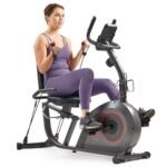 Sunny Health & Fitness Smart Recumbent Bike with Resistance Bands – 16 Magnetic Levels, SunnyFit App Compatible