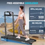 FUNMILY Walking Pad Treadmill with Removable Desk, 15% Incline, Foldable Handle Bar, 400lb Capacity - Under Desk - Image 6