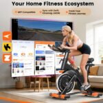 LFEYYD 400LB Magnetic Stationary Bike with Zwift & Kinomap App Connection, Ultra-Stable Heavy Duty Frame - Image 2