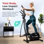 Sunny Health & Fitness Smart Elliptical Trainer with Bluetooth App, 8 Magnetic Resistance Levels, Compact Design - Image 4