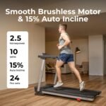 Sunny Health & Fitness Auto Incline Treadmill – Fully Assembled, 15% Incline, 2.5HP Motor, 20"x53" Running Surface - Image 3