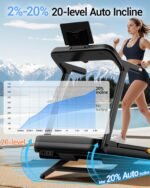 CURSOR Fitness Heavy Duty Treadmill, 20% Auto Incline, 4.0HP Motor, 400 LBS Capacity, Wide Running Belt - Image 2