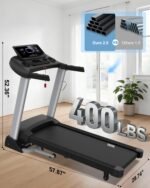 HUAGEED Heavy Duty Treadmill for Home, 400LBS Capacity, 3.5HP Motor, 18% Auto Incline, 12 MPH Speed - Image 8
